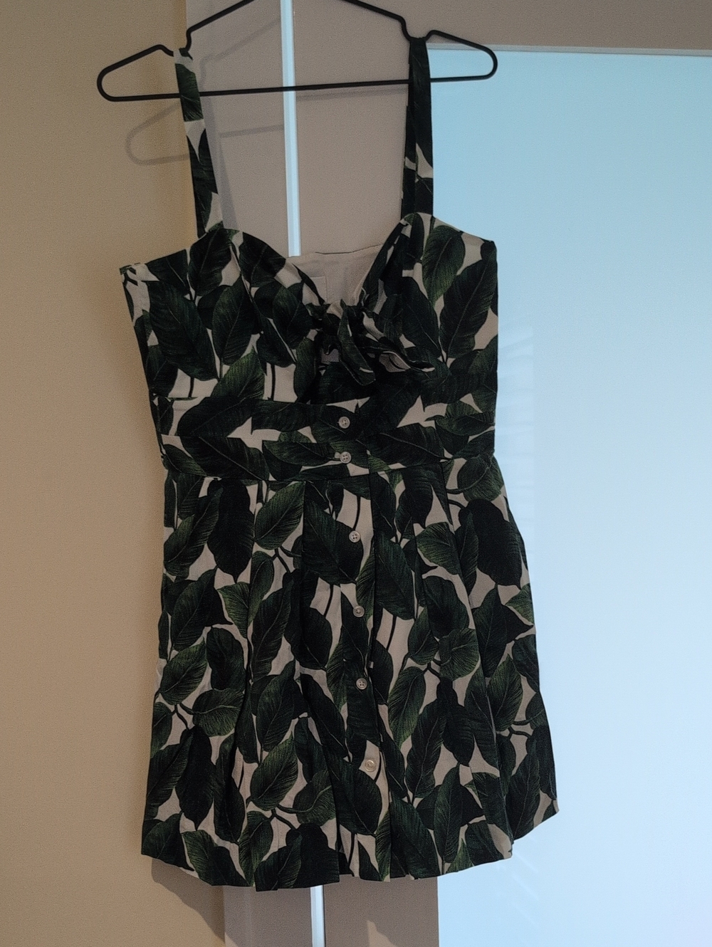 Milly Green Leaf-Print Mini Dress